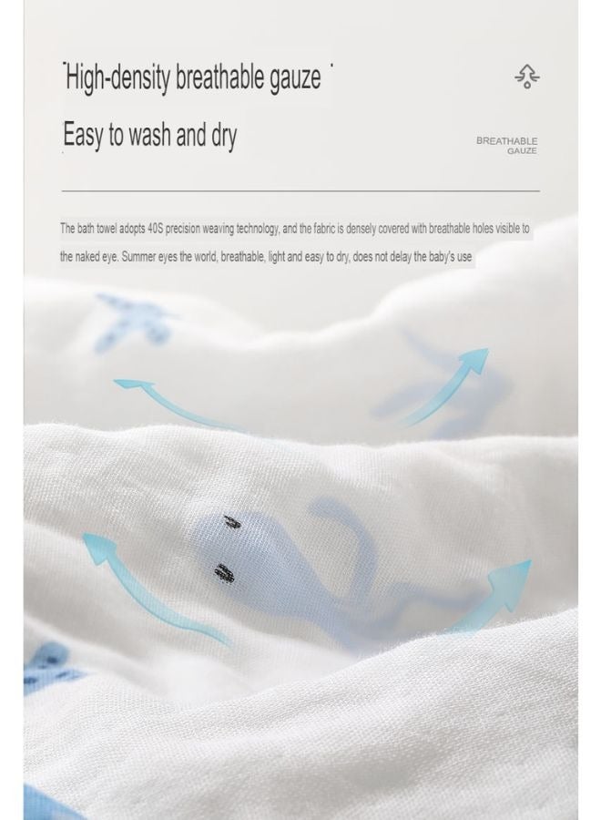 Baby Washcloths, Underwater Paradise Printed 6-Layer Natural Antibacterial Cotton Gauze Muslin Baby Towel Blanket, 95x95cm for Newborns Sleep and Bath