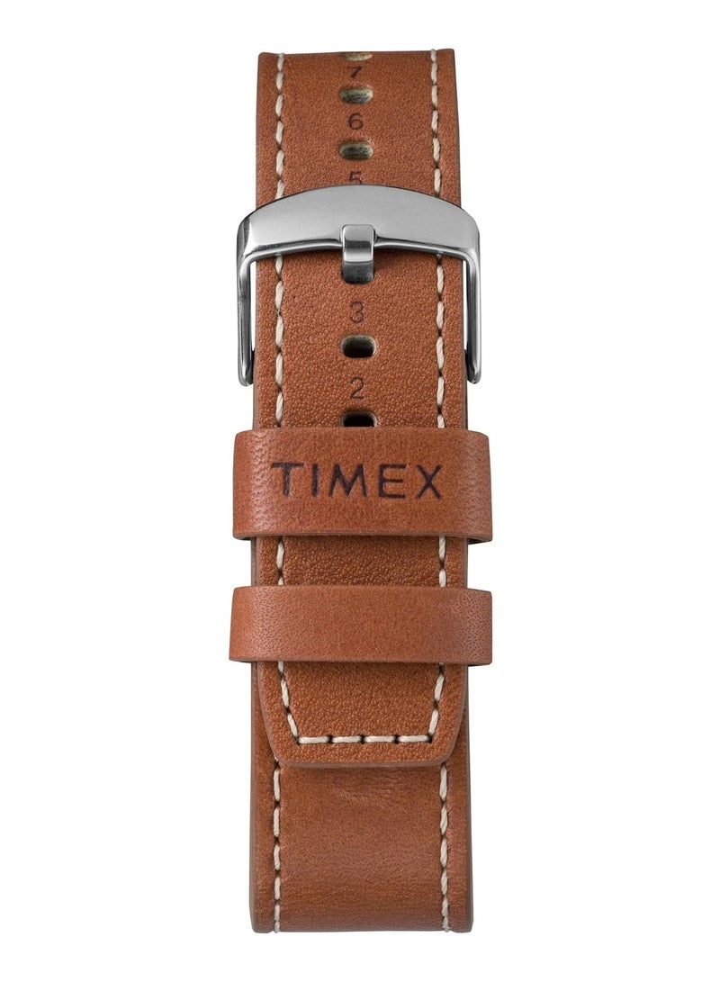 Timex Stainless Steel Multi Function Men's Watch With Brown Leather Band TW2P84300