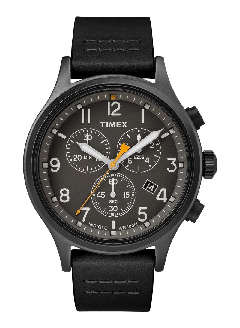 Timex Brass Multi Function Men's Watch With Black Leather Band TW2R47500