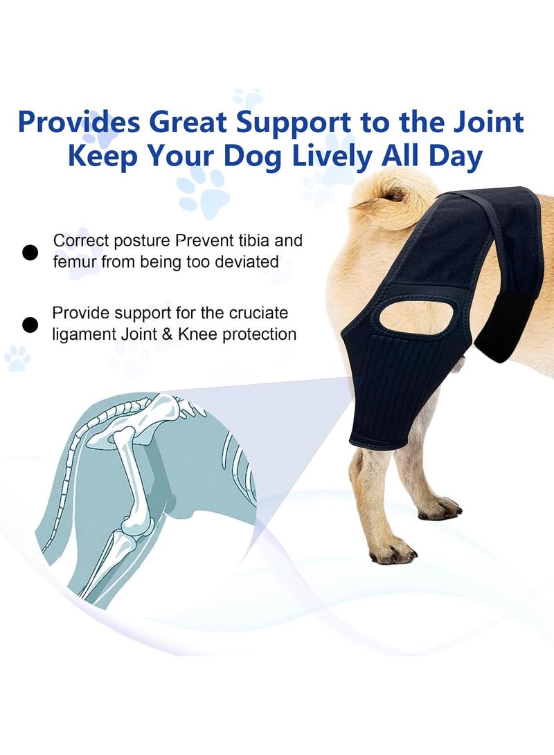 Dog Knee Brace with Side Stabilizers for Dog ACL, Adjustable Canine Shoulder Leg Hip Wraps for Arthritis & Torn CCL, Wound Care & Loss of Stability from Arthritis