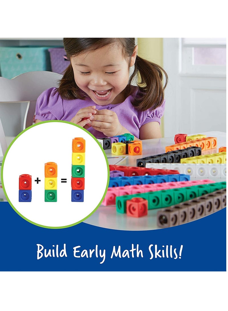 MathLink Cubes Set of 100 Cubes Ages 5+ Kindergarten STEM Activities Math Manipulatives and Counters Homeschool and Teacher Supplies