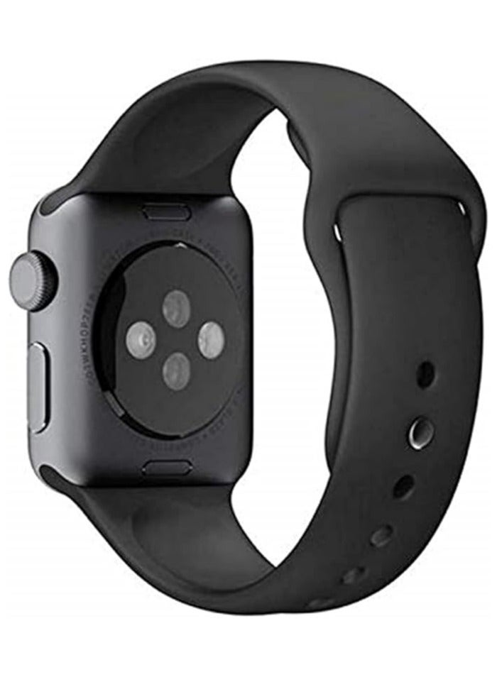 FITIT Bands for Apple Watch Band match with any Apple Watch Series 3 and Above (41mm 45mm and 49mm cases), Soft Silicone Sport Replacement Strap, Black