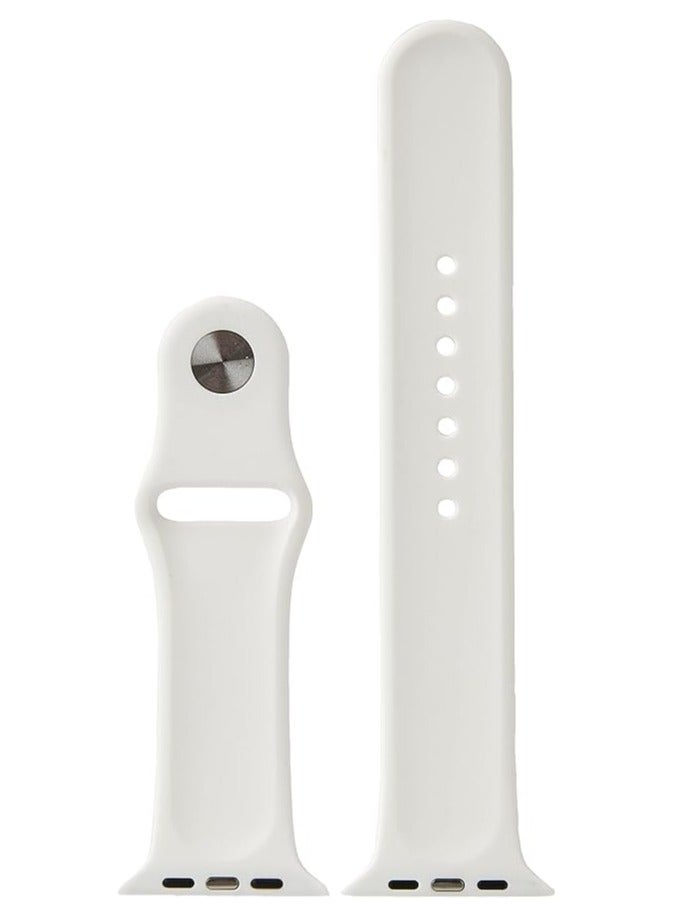 FITIT Bands for Apple Watch Band match with any Apple Watch Series 3 and Above (41mm 38mm and 40mm cases), Soft Silicone Sport Replacement Strap, White.