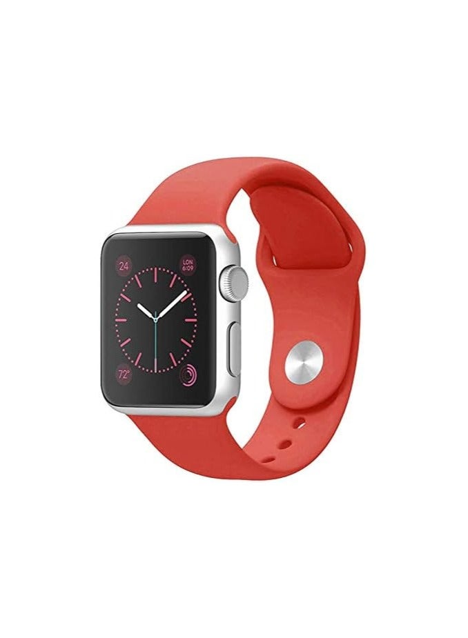 FITIT Bands for Apple Watch Band match with any Apple Watch Series 3 and Above (41mm 38mm and 40mm cases), Soft Silicone Sport Replacement Strap, Red