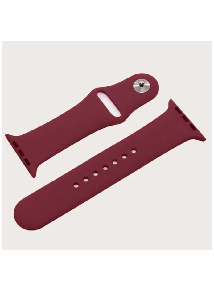 FITIT Bands for Apple Watch Band match with any Apple Watch Series 3 and Above (41mm 38mm and 40mm cases), Soft Silicone Sport Replacement Strap, Maroon.