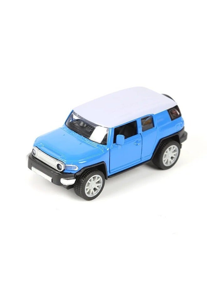 5 Piece Blue Alloy Die Cast Car Set with Openable Doors and Pull Back Function Ideal Model Cars for Kids