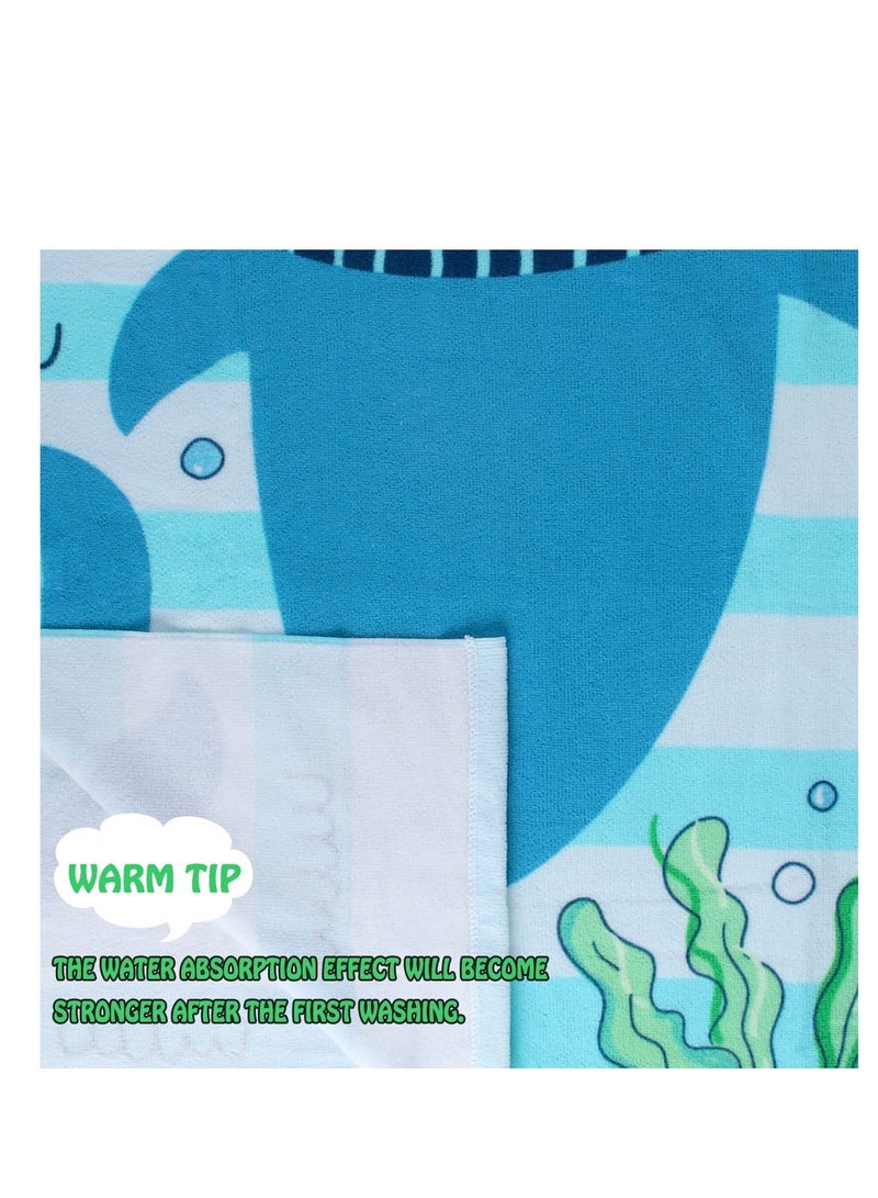 Kids Beach Towel for Boys Girls, Hooded Bath Towel Wrap, Toddler Pool Towel with Hood 60 * 120cm