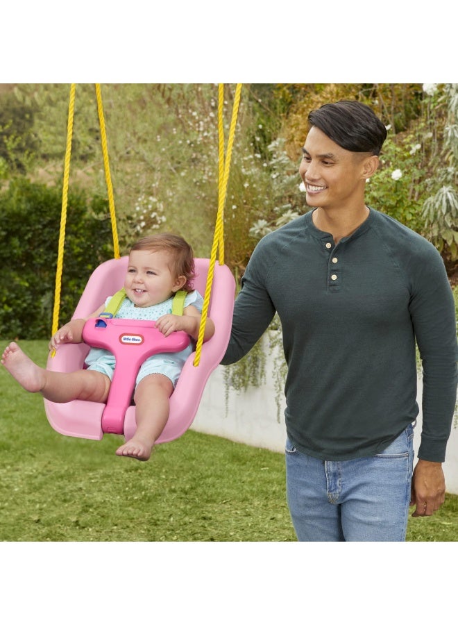 Snug n Secure Pink Swing with Adjustable Straps 2-in-1 for Baby and Toddlers Ages 9 Months - 4 Years 16 D x 16.3 W x 17 H