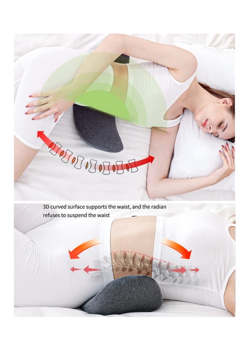 Lumbar Support Pillow, Sleeping Waist Pillow Memory, Foam Pregnancy Wedge Cushion Lower Back Support Sleeping Pillow, for Waist Back Pain Spine