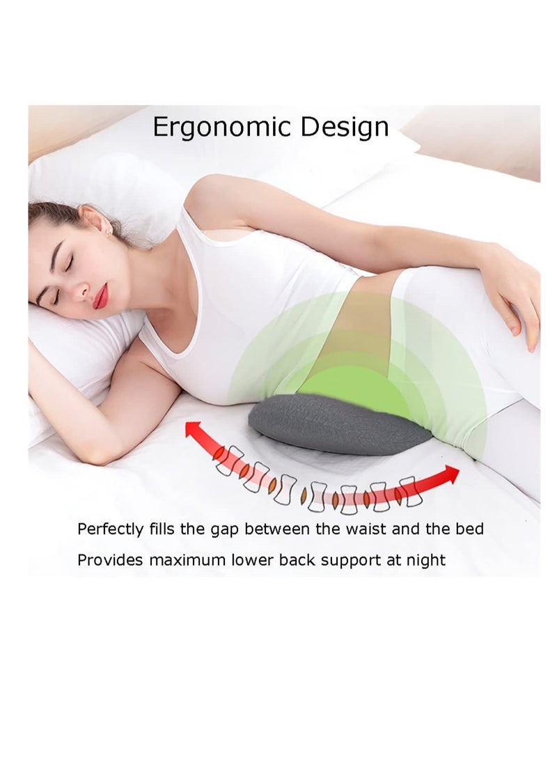 Lumbar Support Pillow, Sleeping Waist Pillow Memory, Foam Pregnancy Wedge Cushion Lower Back Support Sleeping Pillow, for Waist Back Pain Spine