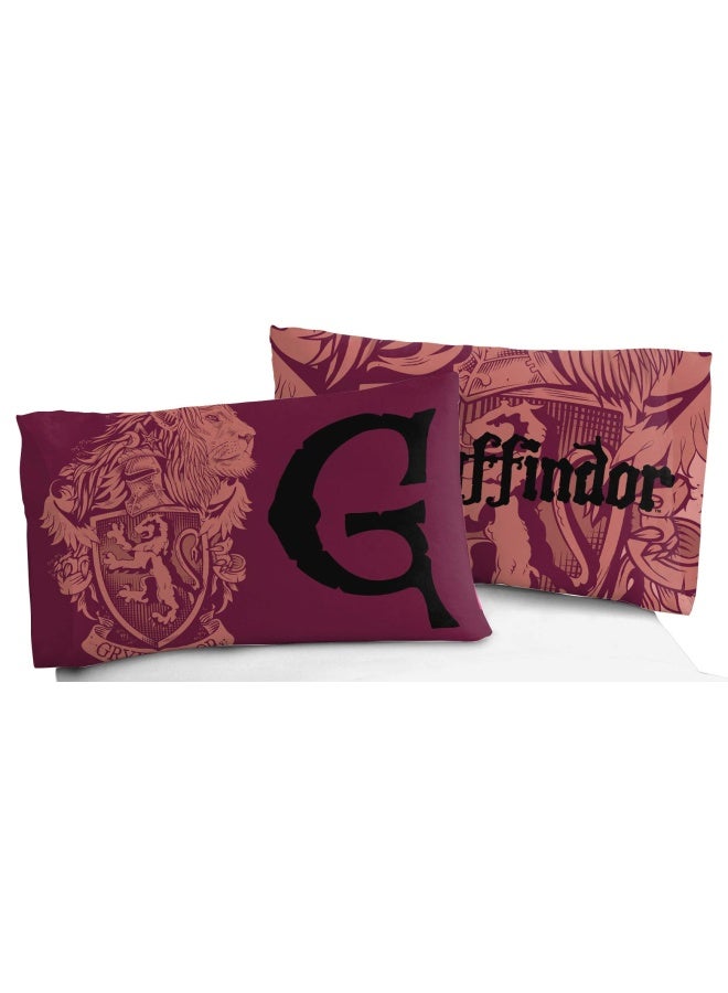 Harry Potter House Of Gryffindor Reversible Pillowcase Standard Maroon