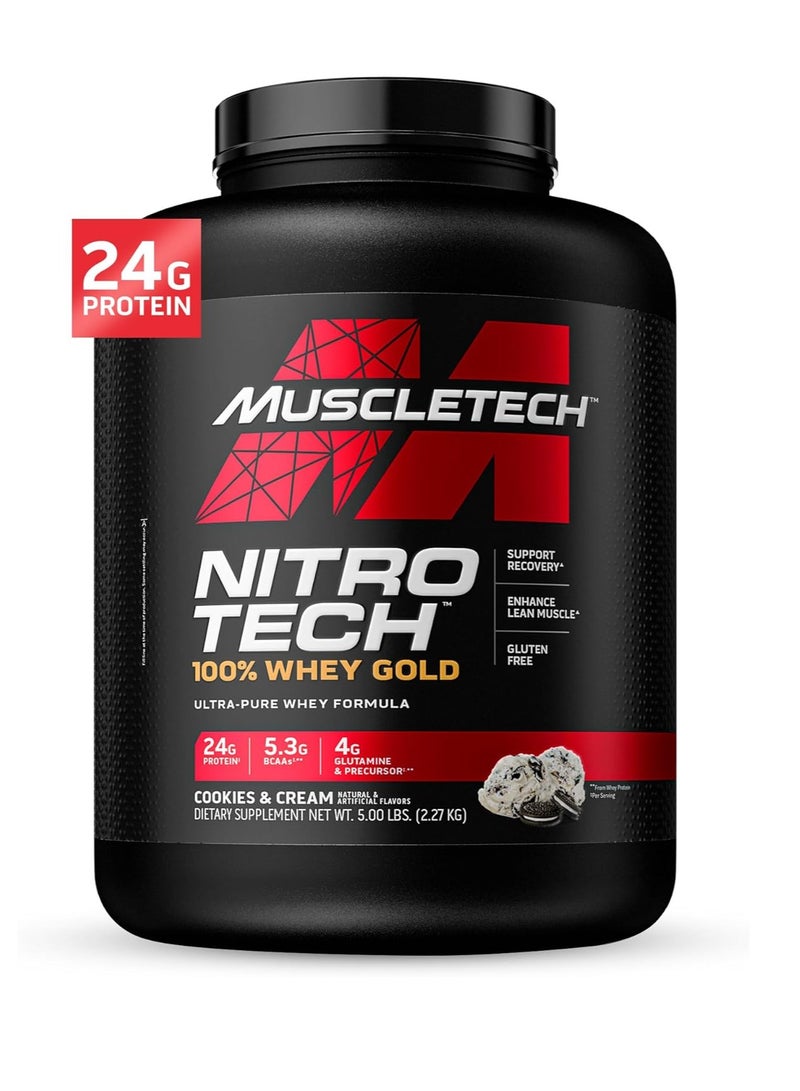 MuscleTech Nitro Tech 100% Whey Gold Protein Powder 5.lbs Cookies & Cream