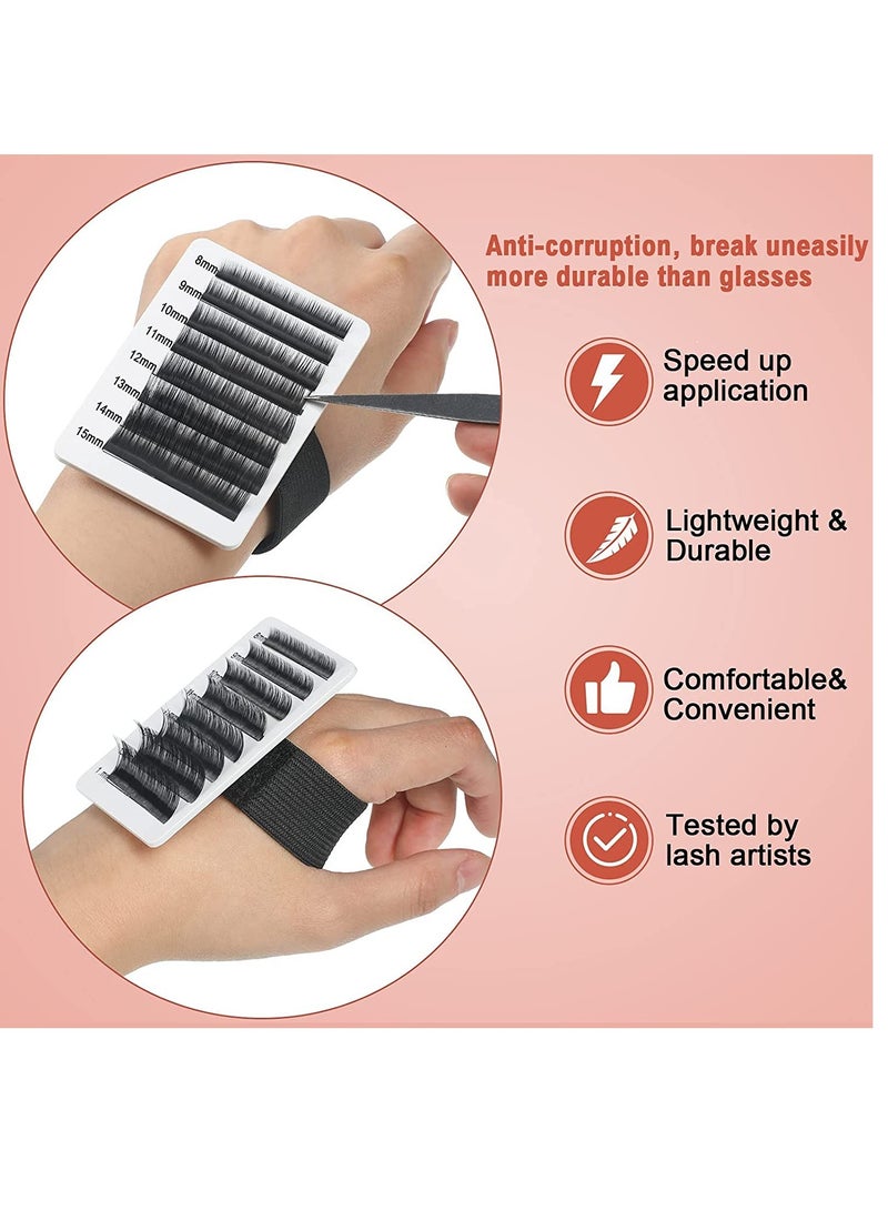 Eyelash Extension Hand Plate Lash Holder, 6 Pieces Eyelash Extension Pallet Stand Holder with Adjustable Wrist Strap for Makeup