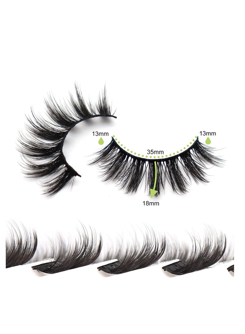 False Eyelashes 20mm Faux Mink Lashes Long Dramatic 5D Fluffy Natural Look Fake Lashes for Makeup 14 Pairs