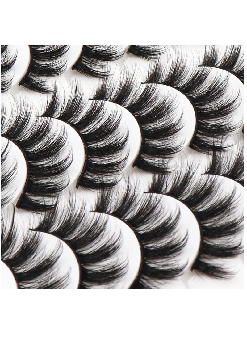 False Eyelashes 20mm Faux Mink Lashes Long Dramatic 5D Fluffy Natural Look Fake Lashes for Makeup 14 Pairs