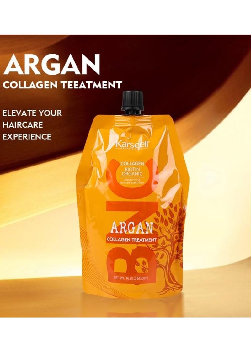 Karseell BNC Collagen Hair Treatment Mask - Deep Repair Conditioning Argan Oil Collagen Hair Mask Essence For Dry & Damaged Hair - 16.90 oz 500ml