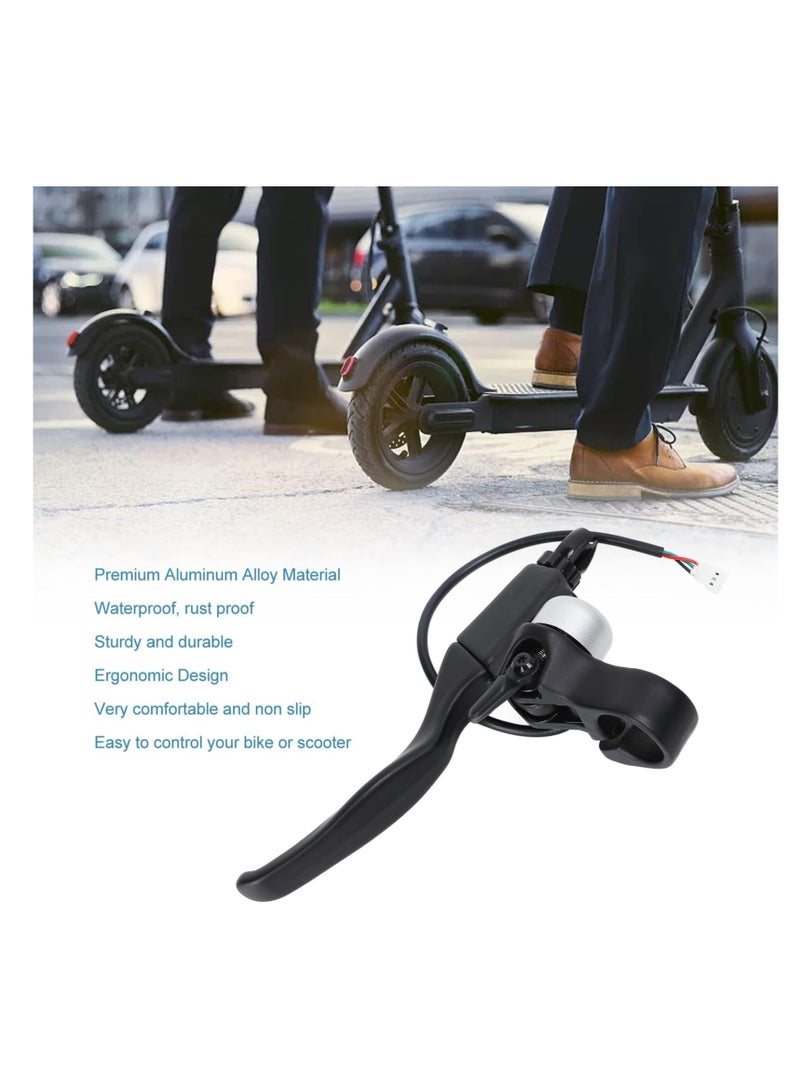 Aluminum Alloy Electric Bike Brake Levers with Bell, Lightweight Handbrake Replacement for Electric Scooters and Bicycles, Ideal for Enhanced Safety and Performance.