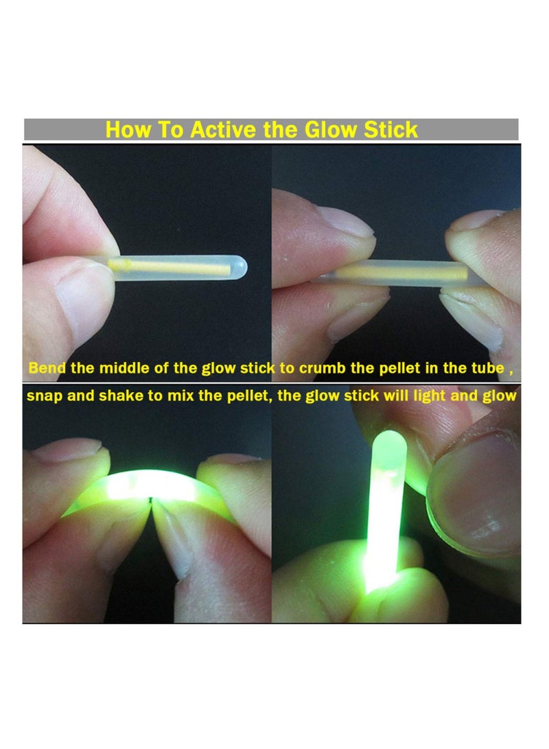 Upgraded Fishing Green Light Sticks, Brighter Longer Lasting Fishing Glow Sticks Used on Float, Bobbers, Pole, Fishing Accessories