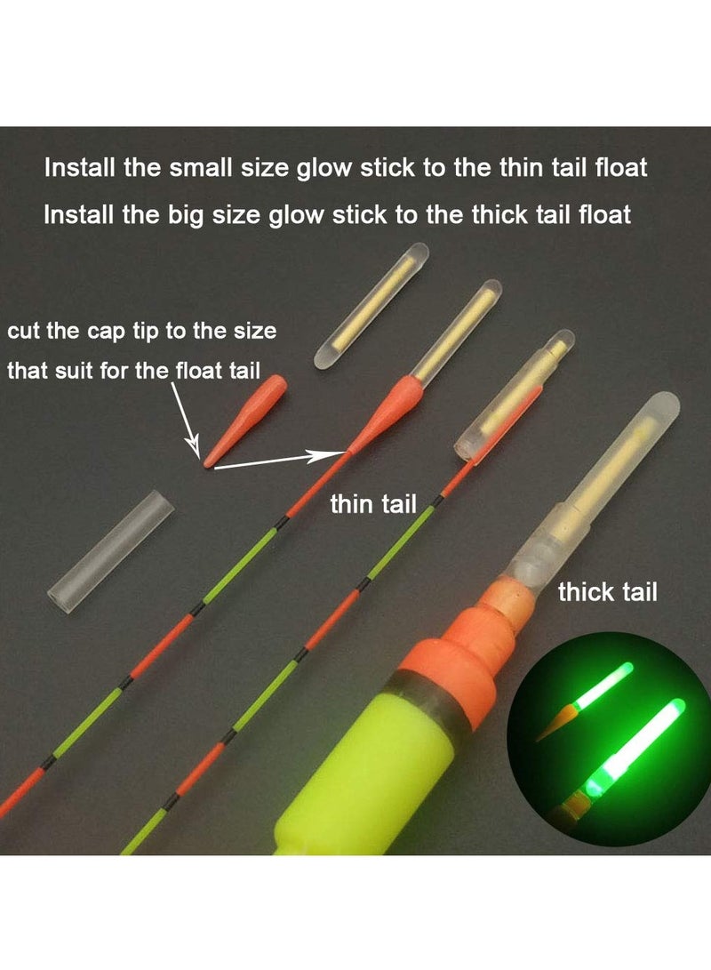 Upgraded Fishing Green Light Sticks, Brighter Longer Lasting Fishing Glow Sticks Used on Float, Bobbers, Pole, Fishing Accessories