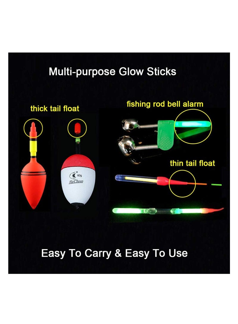 Upgraded Fishing Green Light Sticks, Brighter Longer Lasting Fishing Glow Sticks Used on Float, Bobbers, Pole, Fishing Accessories