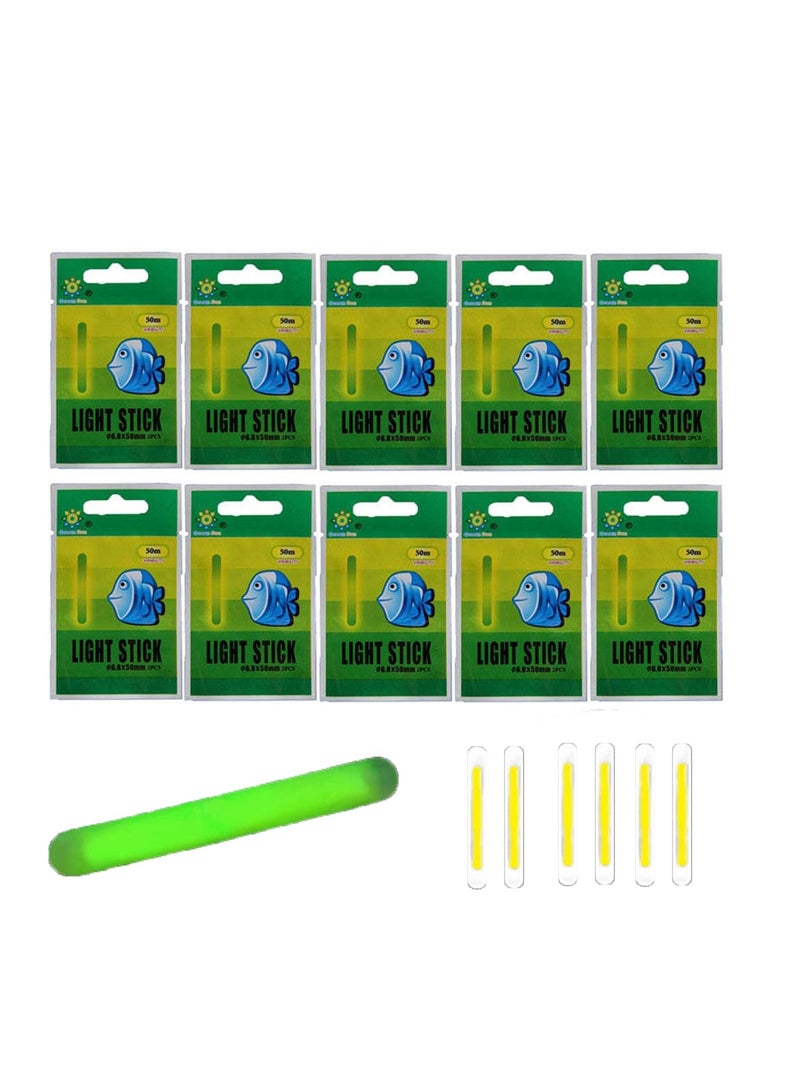 Upgraded Fishing Green Light Sticks, Brighter Longer Lasting Fishing Glow Sticks Used on Float, Bobbers, Pole, Fishing Accessories
