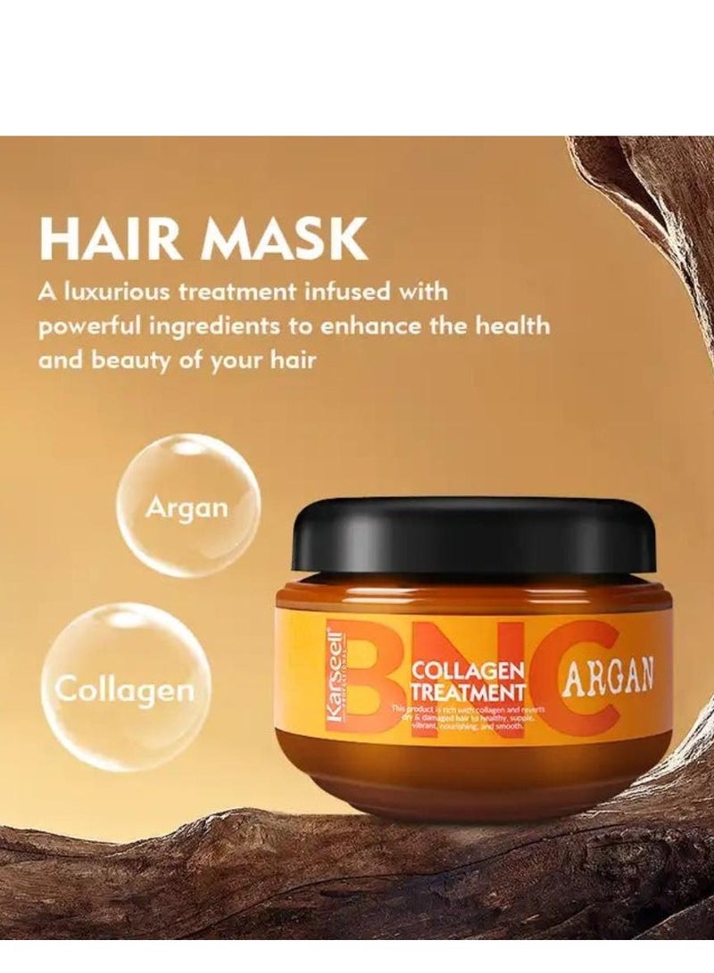 BNC Collagen Hair Treatment Mask - Deep Repair Conditioning Argan Oil Collagen Hair Mask Essence For Dry & Damaged Hair - 16.90 oz 500ml