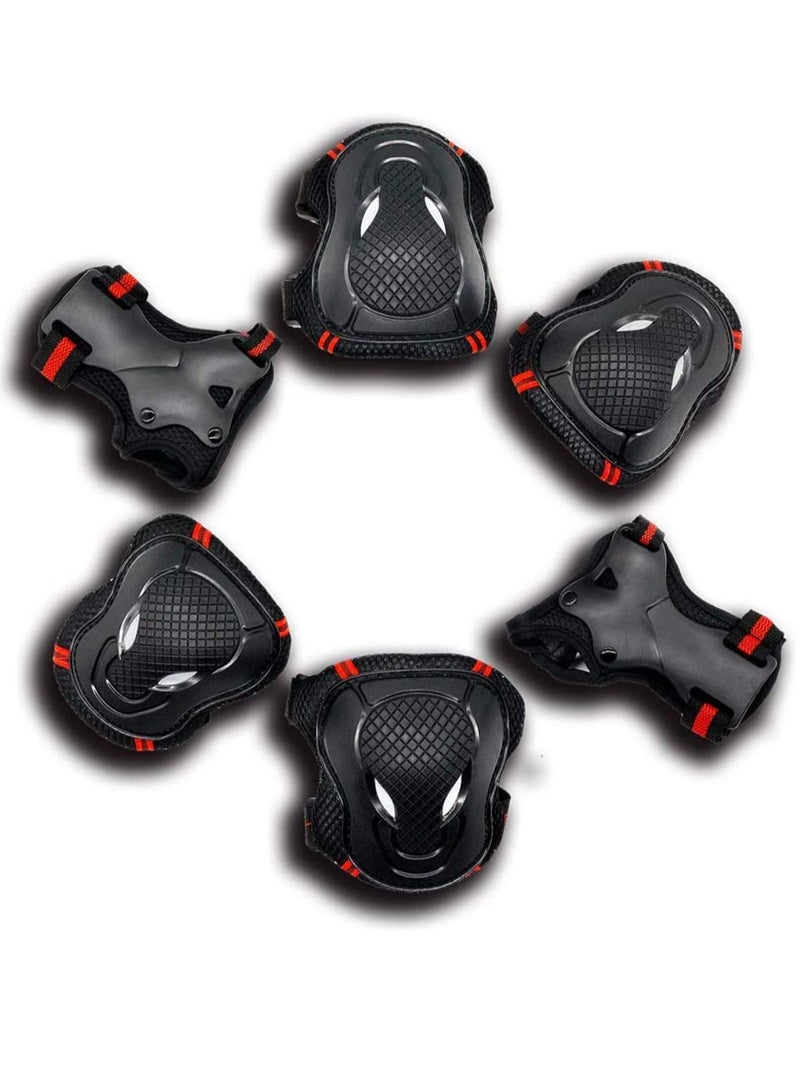 6 Pcs Knee Pads And Elbow Pads For Children, Kids Knee Elbow Wrist Protective Guard Pads, Inline Skating Scooter Rollerblade Cycling Skateboard Protective Gear Set for Boys and Girls