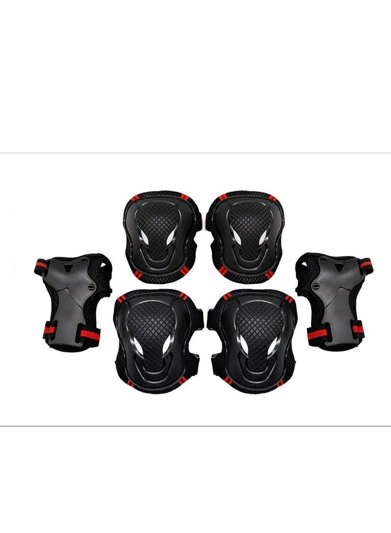 6 Pcs Knee Pads And Elbow Pads For Children, Kids Knee Elbow Wrist Protective Guard Pads, Inline Skating Scooter Rollerblade Cycling Skateboard Protective Gear Set for Boys and Girls