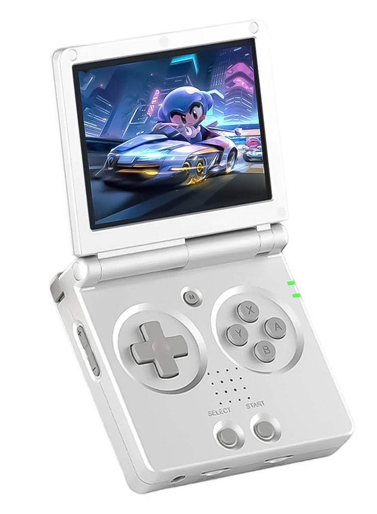 Gp Pro Fold Gaming Console with 3.0-inch IPS screen with a resolution of 640x480 pixels,1GB of LPDDR4 RAM and a 64GB TF/MicroSD card, Green Lion - Silver