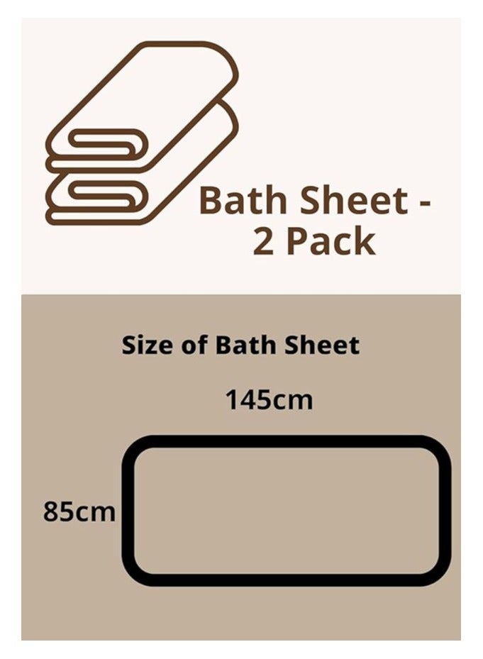 Pack of 6 Premium Bath Sheet 85 x 145 cm 500 GSM 100% Cotton Highly Absorbent