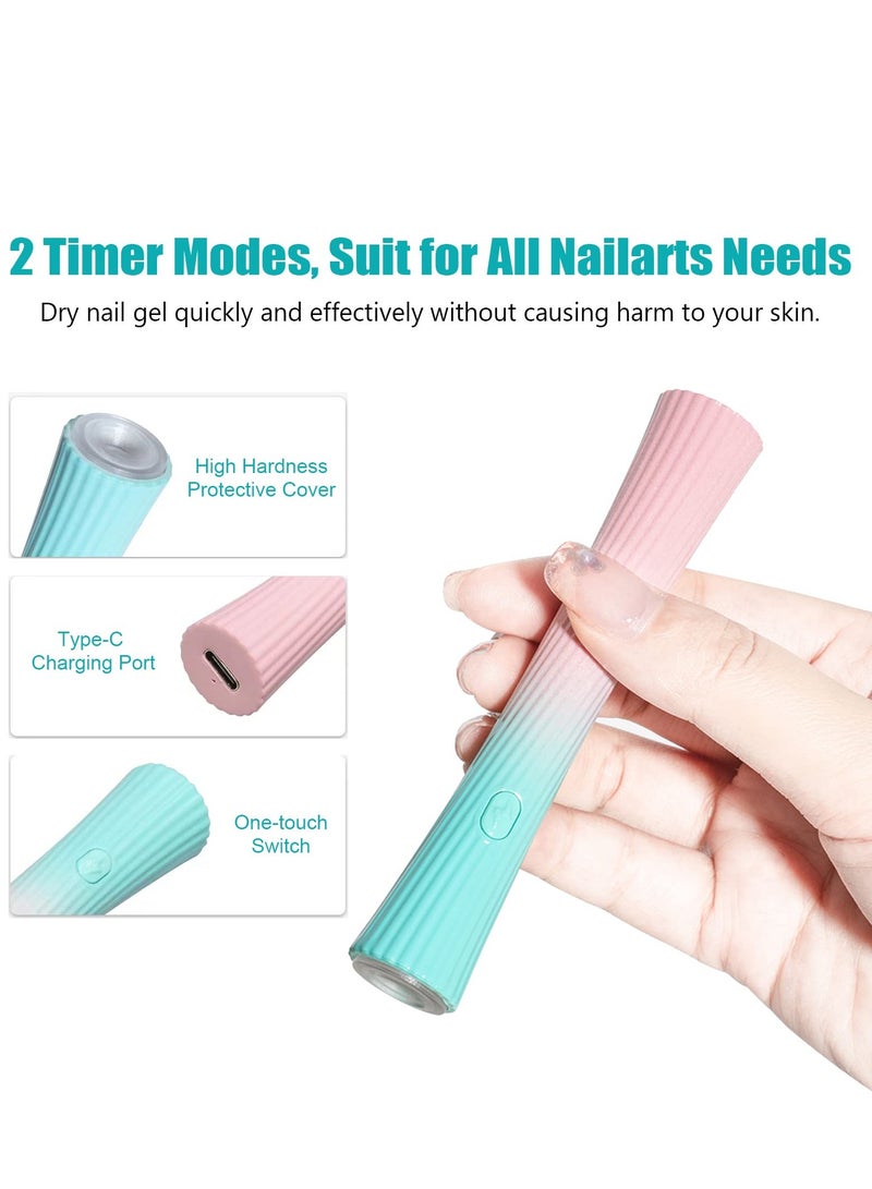 Mini UV Nail Lamp for Gel Nails Handheld UV Light for Nails Portable Led Nail Lamp 3W Nail Dryer for Curing Gel Polish Nail Glue Gel USB Nail Light Flashlight for Home DIY Manicure