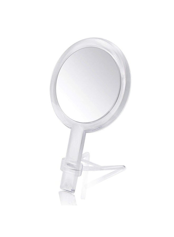 Double Sided 1X - 7X Magnification Hand Held Makeup Mirror With Stand Clear 7X