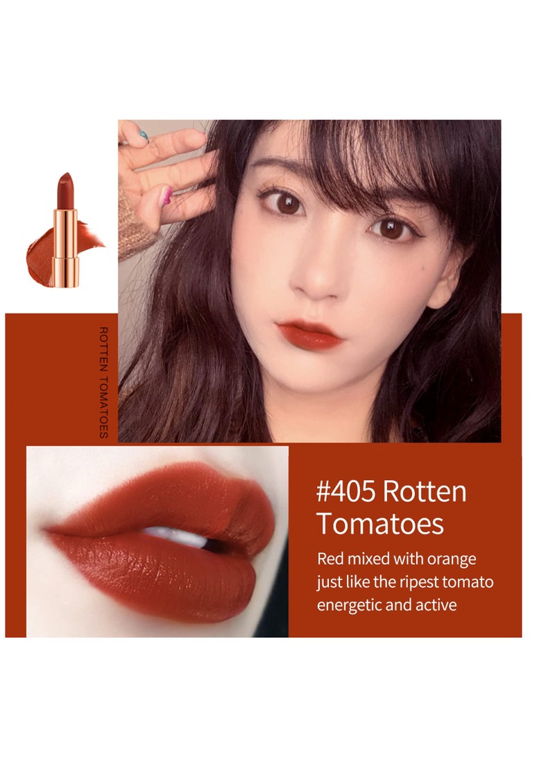 Matte Set 3 Colors Lip Stick with Sliver Chain Bag Package Velvet Lip stick Gift Box Set Waterproof Non-Stick Cup Long Lasting Retractable Red Lipstick Set 3.5gx3 Pcs