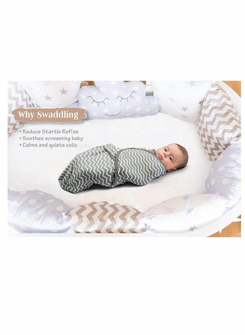 Baby Newborn Swaddle Blanket Adjustable Wrap Receiving Blanket Baby 100% Cotton Sleepsack 0-6 Months for Boys and Girls, 2 Pack