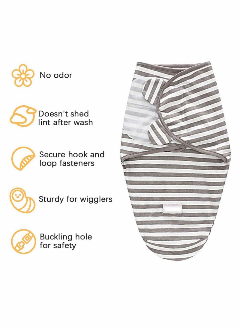 Baby Newborn Swaddle Blanket Adjustable Wrap Receiving Blanket Baby 100% Cotton Sleepsack 0-6 Months for Boys and Girls, 2 Pack