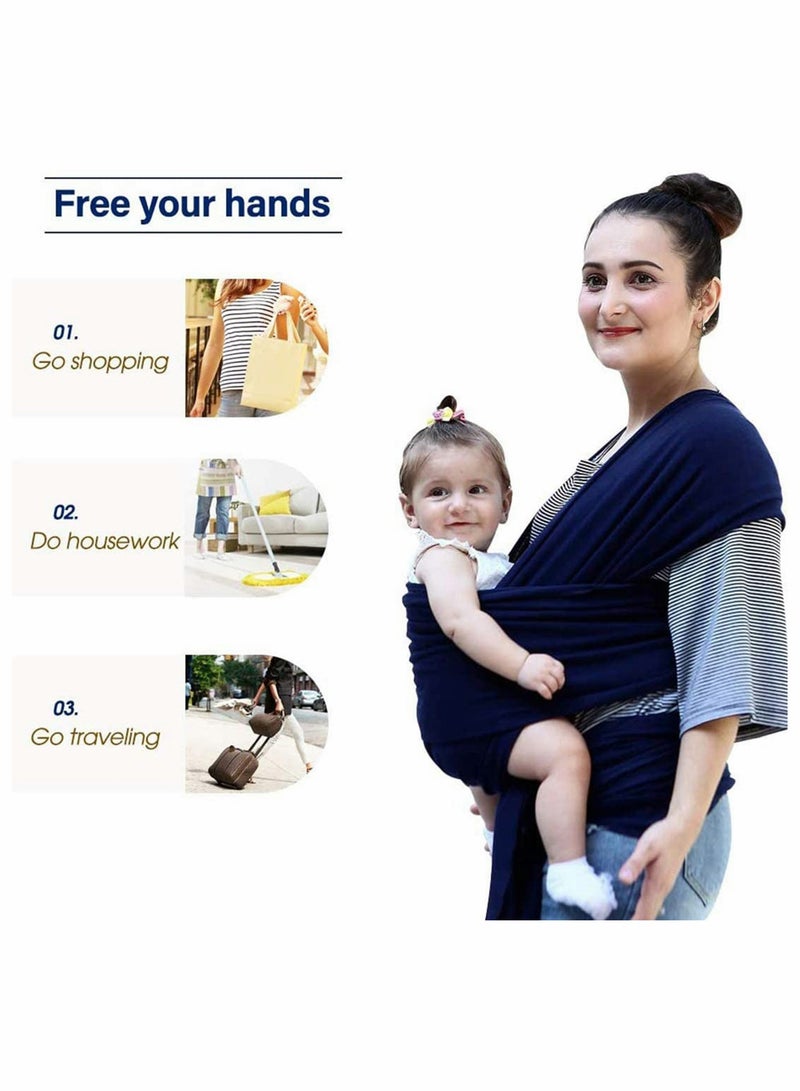 Wrap Baby Carrier Baby Original Stretchy Infant Sling Perfect for Newborn Babies and Children up Hands Free Carrier Blue