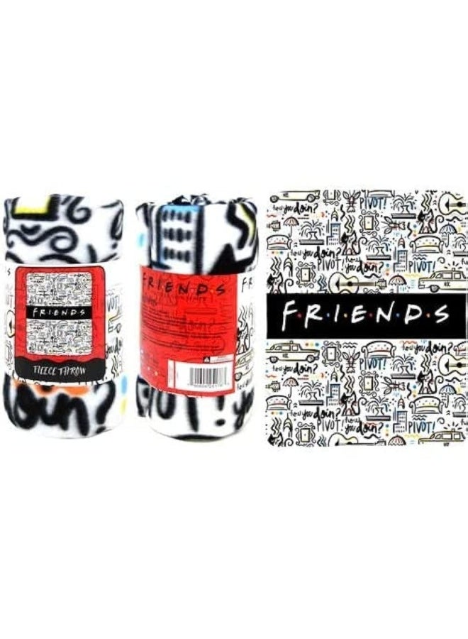 The  Company - Friends Tv Show How You Doin  And Pivot Nyc Fleece Throw Blanket  Soft And Cozy Lightweight Plush Fabric Bed Cover And Room D Cor - Size 45Inx 60In