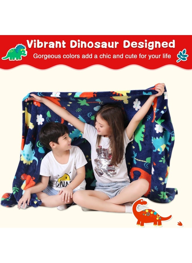 Dinosaur Blanket For Boys Girls  380Gsm Dino Throw Blanket Dinosaur Gifts Toys For 1 2 3 4 5 6 7 8 9 10 Year Old Child Toddler Teen  Soft Kids Blankets For Birthday Gifts  50X60 Inches