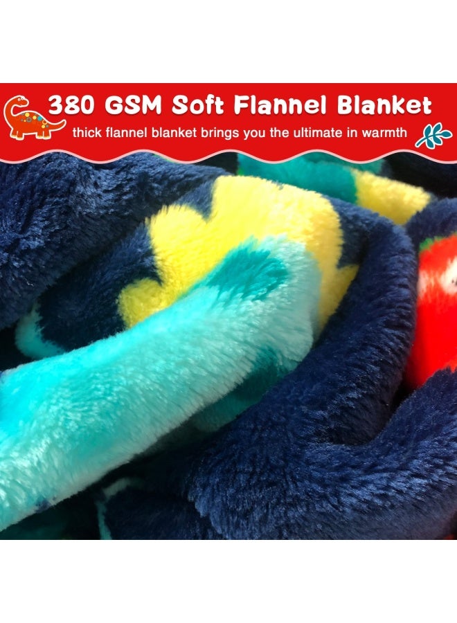 Dinosaur Blanket For Boys Girls  380Gsm Dino Throw Blanket Dinosaur Gifts Toys For 1 2 3 4 5 6 7 8 9 10 Year Old Child Toddler Teen  Soft Kids Blankets For Birthday Gifts  50X60 Inches