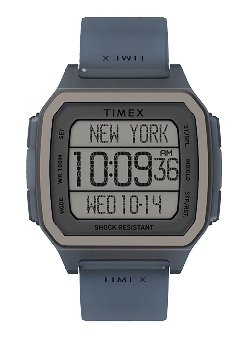 Timex Resin Digital Men's Watch With Blue Silicone TW2U56500