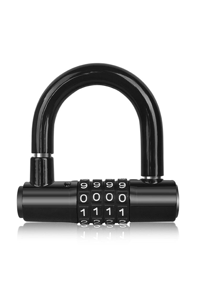 Bike Lock, Heavy Duty Outdoor Waterproof Lock with Resettable Code, Digit Combination Padlock, 4 Digit Code Lock Anti Theft for Gates, Mountain Bike, Scooter Gym, School, Shed Lockers