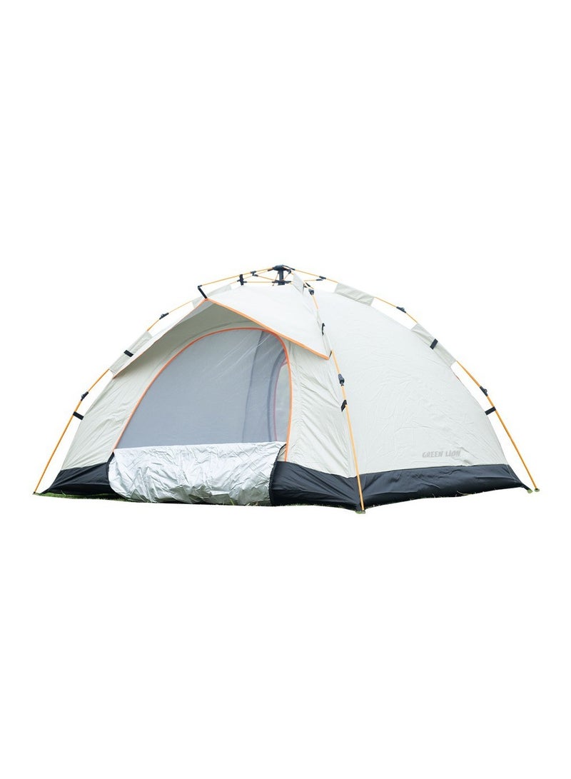 GT-3 Camping Tent / 3-4 People Capacity / 210D Oxford Floor / Polyester Silver Coating Fly / UV Protection / Lightweight / Waterproof / Ventilated Mesh / Windproof Rope - Beige