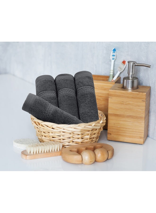 Premium 8 Piece Towel Set  Grey  - 2 Bath Towels  2 Hand Towels And 4 Washcloths Cotton Hotel Quality Super Soft And Highly Absorbent