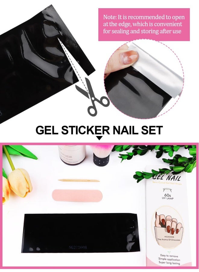 20 Pieces S Semi Cured Gel Nail Polish Strips Red Adhesive Full Wrap Gel Nail Art Sticker Waterproof Gel Nail Wrap Stickers With Nail File And Stick Uv/Led Lamp Required