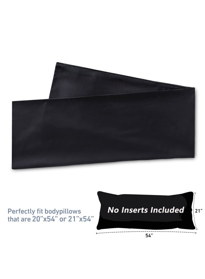 Cotton Body Pillow Cover  800 Thread Count  Ultra Soft And Breathable Body Pillowcase For Adults Pregnant Women  Envelope Closure  21 X 54  Long Pillow Case  Black 21 X 54