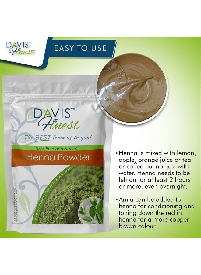 Henna Hair Dye Powder, Chemical-Free Hair Color for Gray Hair Coverage to Natural Copper/Reddish Brown Hair 200g