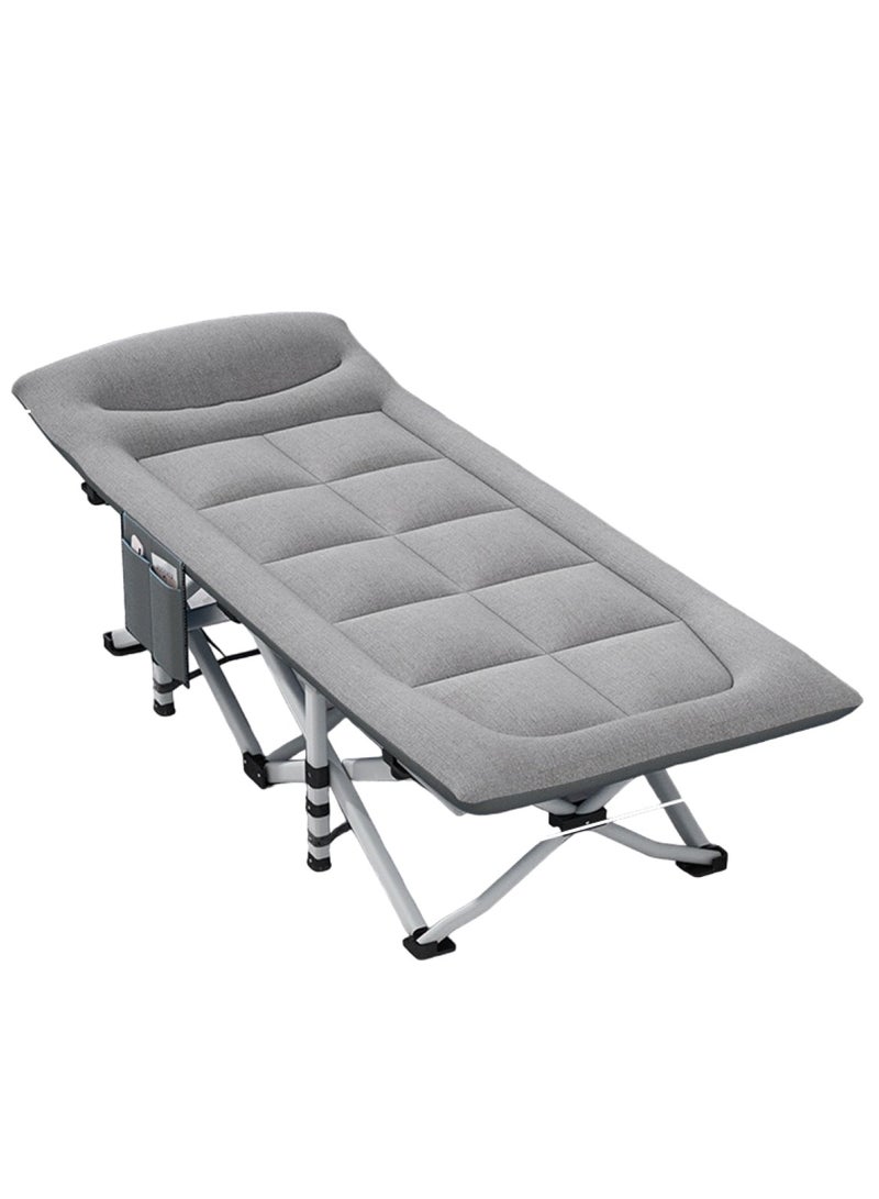 Ultimate Comfort Folding Camping Cot in Gray