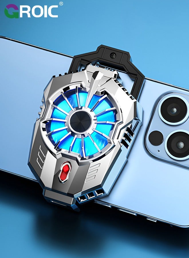 Phone Cooler Cell Phone Cooling Fan Mobile Phone Radiator Semiconductor Phone Fan for Playing Games and Watching Videos, Compatible for iPhone & Android Smartphones