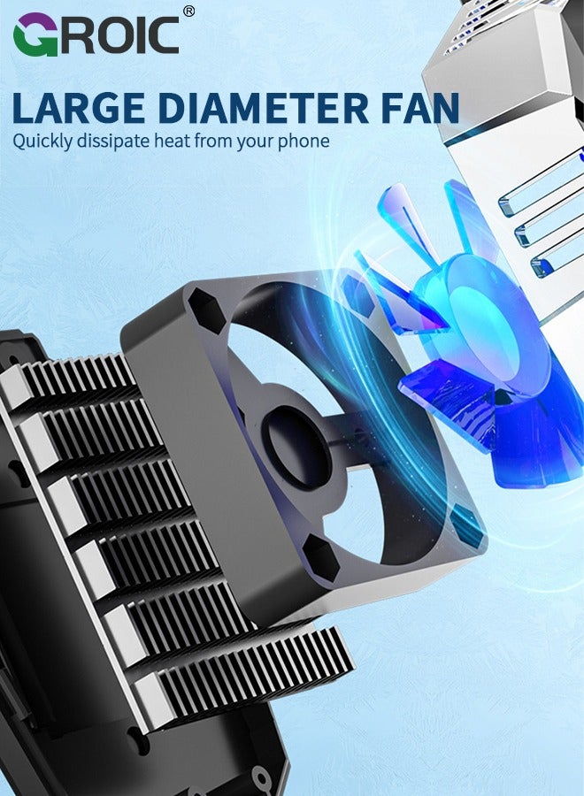 Phone Cooler Cell Phone Cooling Fan Mobile Phone Radiator Semiconductor Phone Fan for Playing Games and Watching Videos, Compatible for iPhone & Android Smartphones