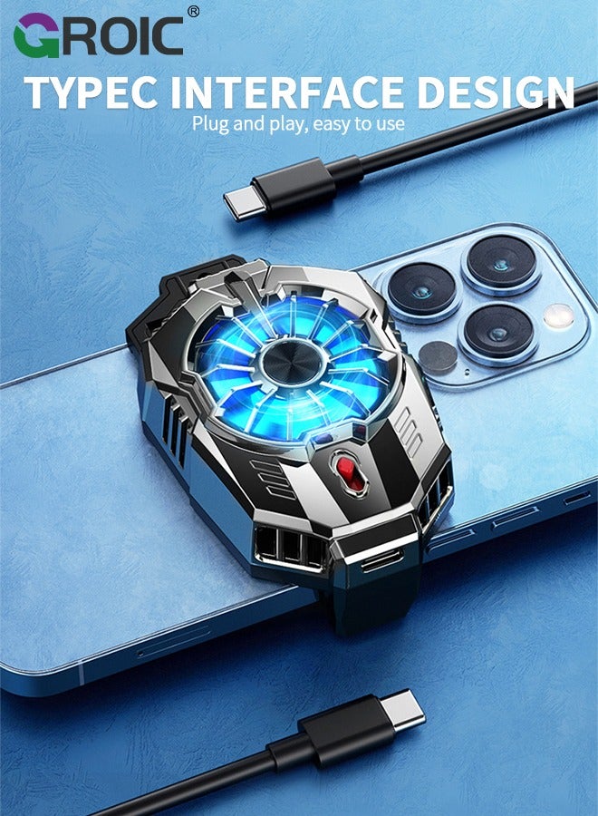 Phone Cooler Cell Phone Cooling Fan Mobile Phone Radiator Semiconductor Phone Fan for Playing Games and Watching Videos, Compatible for iPhone & Android Smartphones